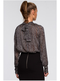 S235 Šifoninė palaidinė su raišteliu nugaroje - 1 modelis - spalva