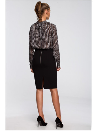 S235 Šifono palaidinė su raišteliu nugaroje – 1 modelis - spalva