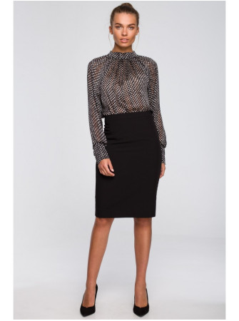 S235 Šifono palaidinė su raišteliu nugaroje – 1 modelis - spalva