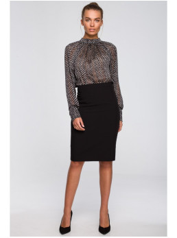 S235 Šifono palaidinė su raišteliu nugaroje – 1 modelis - spalva