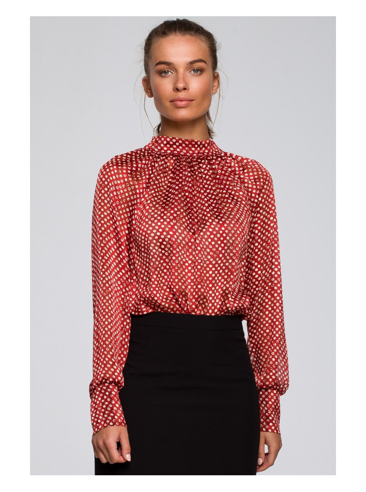 S235 Šifono palaidinė su raišteliu nugaroje – 2 modelis - spalva