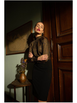 S235 Šifoninė palaidinė su raišteliu nugaroje - 3 modelis - spalva