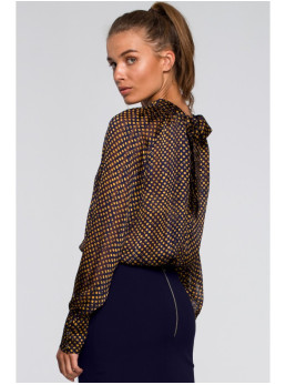 S235 Šifono palaidinė su raišteliu nugaroje - 3 modelis - spalva