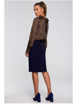 S235 Šifono palaidinė su raišteliu nugaroje - 3 modelis - spalva