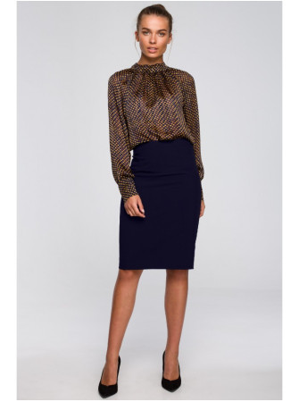 S235 Šifono palaidinė su raišteliu nugaroje - 3 modelis - spalva