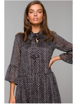 S237 Šifoninė suknelė asimetrišku raštu - spalva