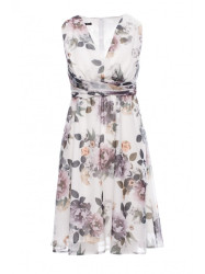 S225 Plunge-neck chiffon dress - model 1