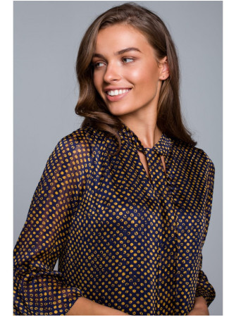 S237 Šifoninė suknelė su asimetrišku raštu – modelis 3 - spalva