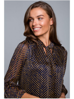 S237 Šifoninė suknelė su asimetrišku raštu – modelis 3 - spalva