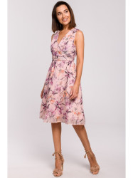 S225 Plunge-neck chiffon dress - model 2