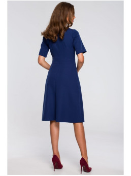 S240 Suknelė su peteliške priekyje - tamsiai mėlyna