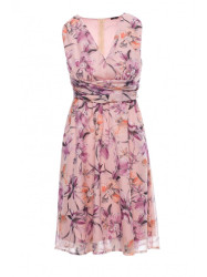 S225 Plunge-neck chiffon dress - model 2