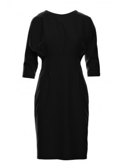 S242 Suknelė su šikšnosparnio rankovėmis - juoda
