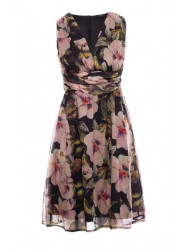 S225 Plunge-neck chiffon dress - model 3