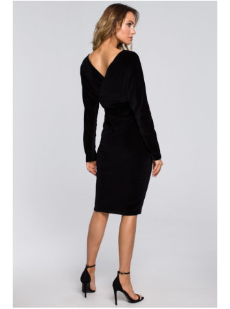 M561 Velvetinis suknelė-sijonas - juoda