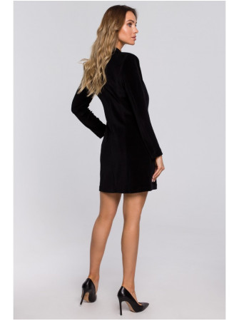 M562 Aksominis švarkas-suknelė - juoda