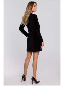 M562 Aksominis švarkas-suknelė - juoda