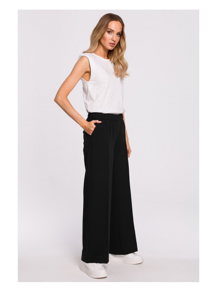 M570 Klostuotos kelnės - juoda