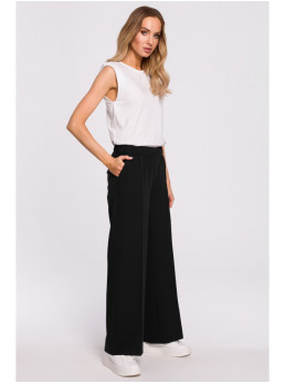 M570 Klostuotos kelnės - juoda