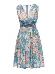 S225 Plunge-neck chiffon dress - model 4