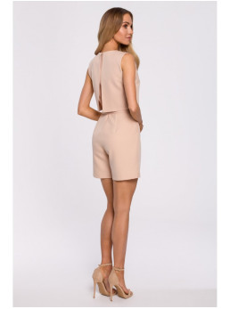 M574 Dvisluoksnis kombinezonas be rankovių - smėlio