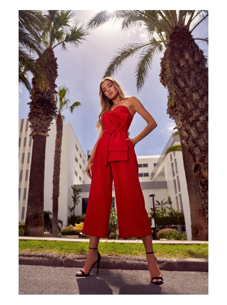 M571 Besiūlis kombinezonas be petnešėlių - raudona