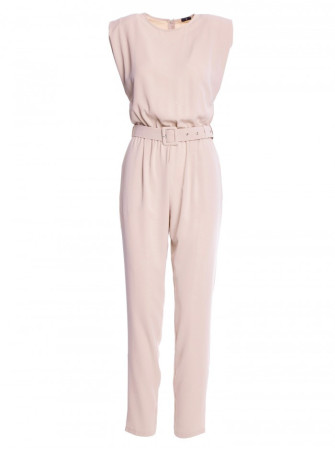 S259 Besiūlis kombinezonas be rankovių su paaukštintais pečiais - smėlio