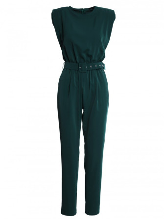 S259 Besiūlis kombinezonas su paaukštintais pečiais - žalia