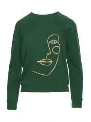 B167 Pullover top with a print in the front - lawn green