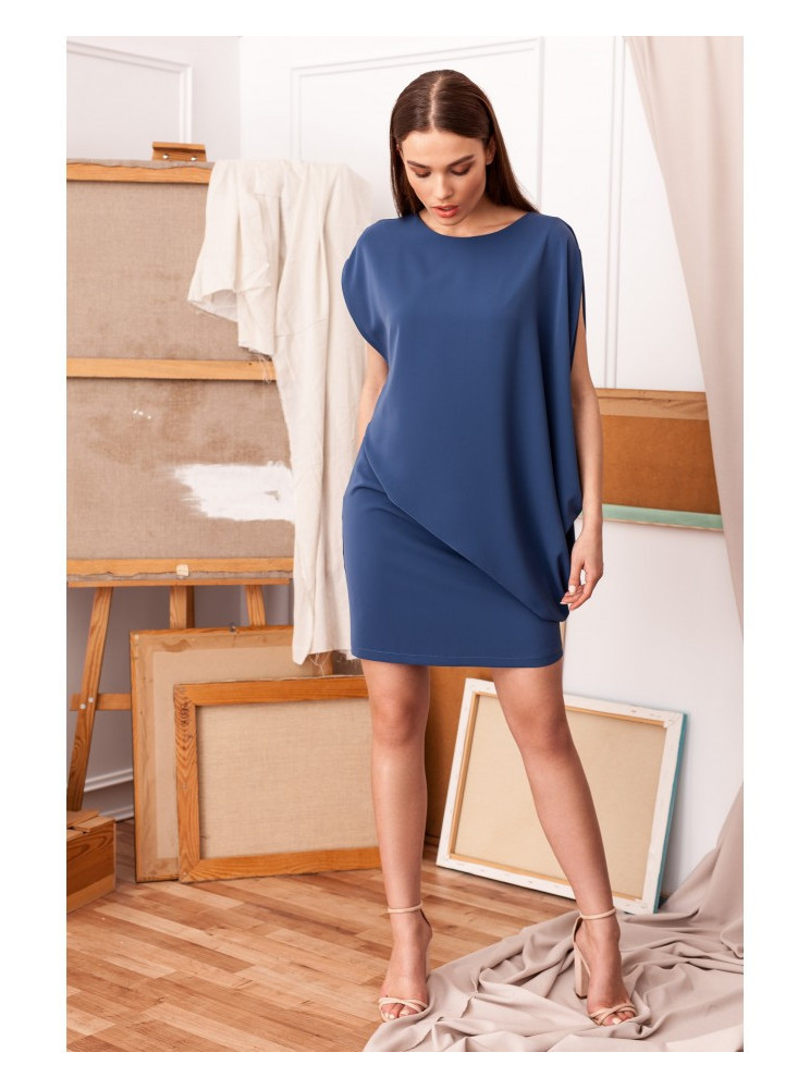 S262 Sluoksniuota suknelė - mėlyna