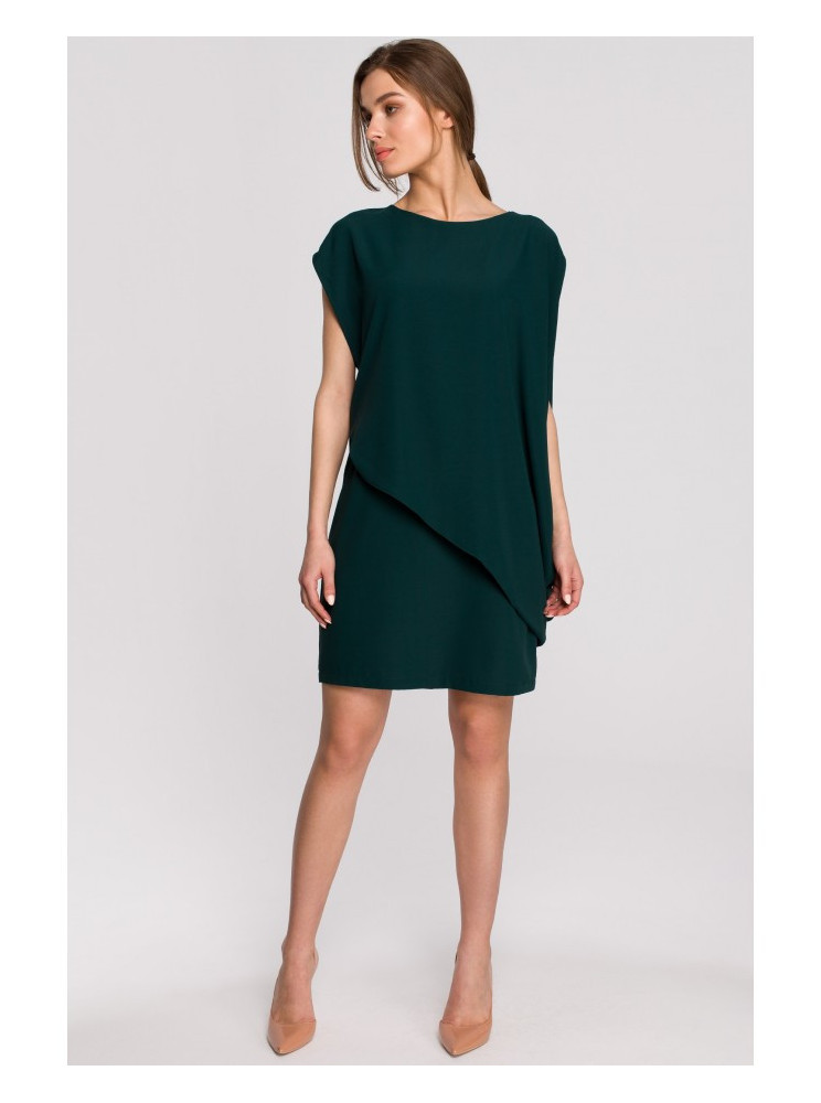 S262 Sluoksniuota suknelė - žalia