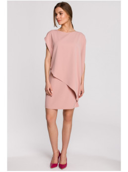 S262 Sluoksniuota suknelė - pudros