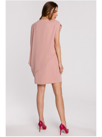 S262 Sluoksniuota suknelė - pudros