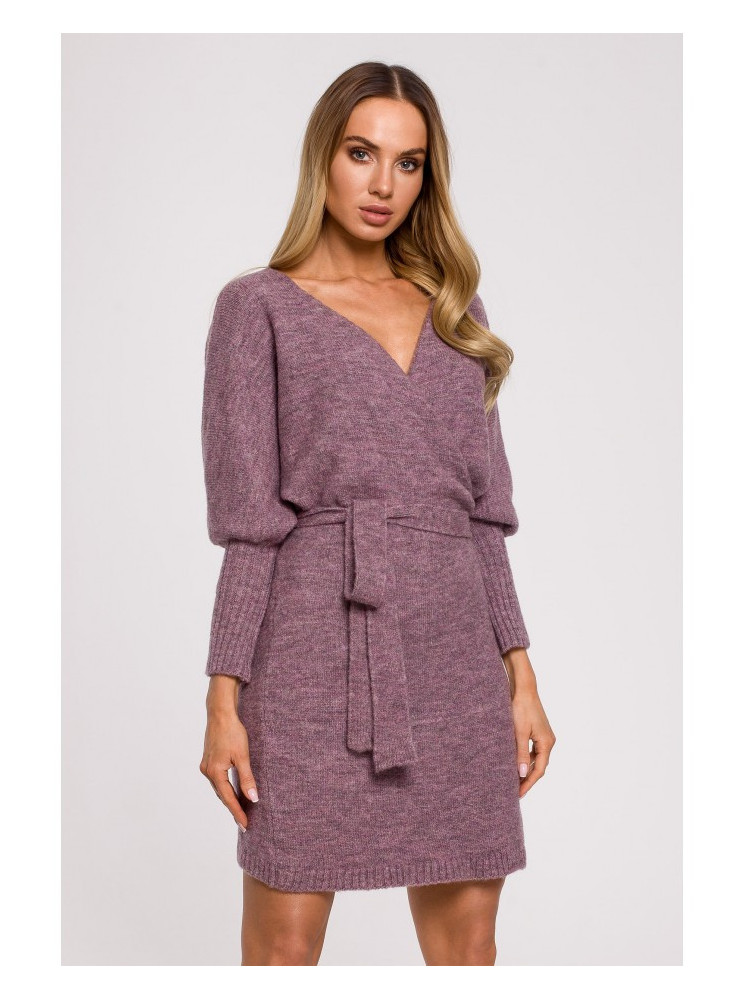 M631 Surišama megzta suknelė-sijonas - viržių