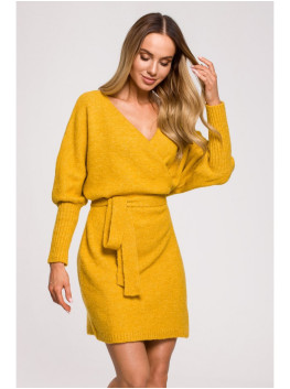 M631 Surišama megzta suknelė - honey