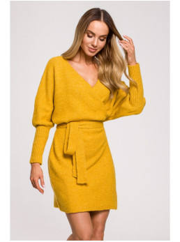 M631 Surišama megzta suknelė - honey