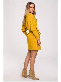 M631 Surišama megzta suknelė - honey