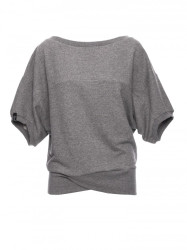 B048 Oversized blouse with a wrap detail - grey