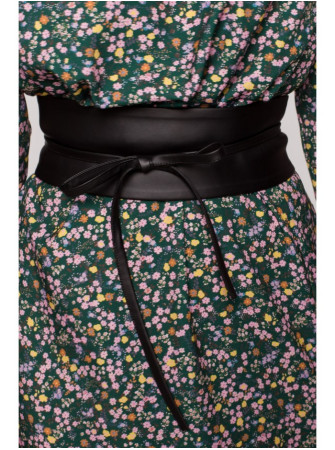 M636 Dirbtinės odos diržas-raištis - juoda