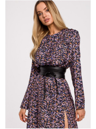 M636 Dirbtinės odos diržas-raištis - juoda