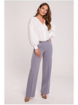 .K114 Klasikinio kirpimo tiesūs kelnės - dove grey