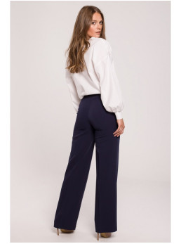 .K114 Klasikinio kirpimo tiesios kelnės - tamsiai mėlyna