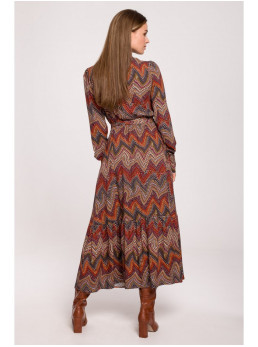 S291 Ilga suknelė su actekų raštu – 1 modelis - spalva