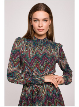 S291 Ilga suknelė aztecų raštais - 2 modelis - spalva