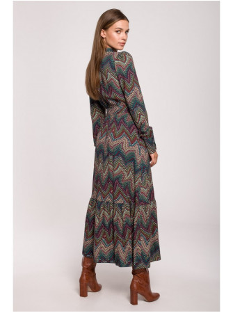 S291 Ilga suknelė su actekų raštu (2 modelis) - spalva
