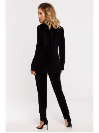 M643 Vienos sagos velvetinis švarkas - juoda