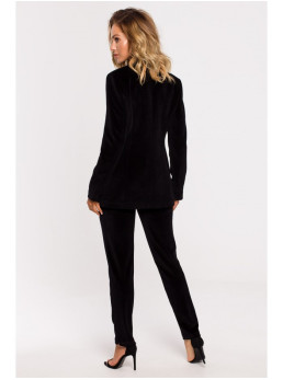 M643 Vienos sagos velvetinis švarkas - juoda