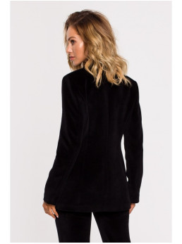 M643 Vienos sagos velvetinis švarkas - juoda