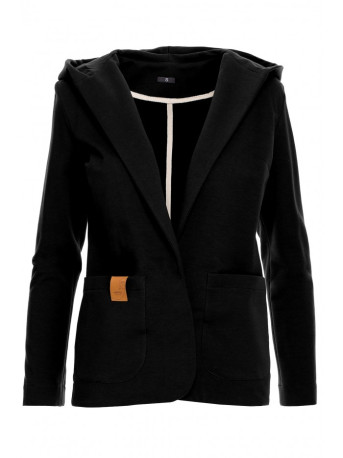 B180 Hooded blazer in cotton knit - black
