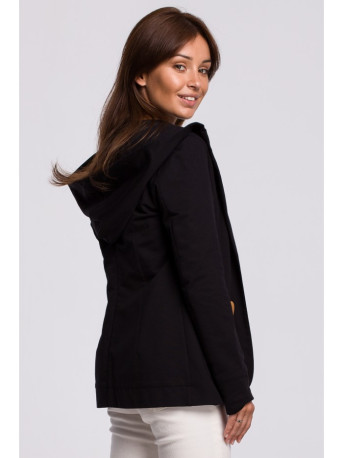 B180 Hooded blazer in cotton knit - black